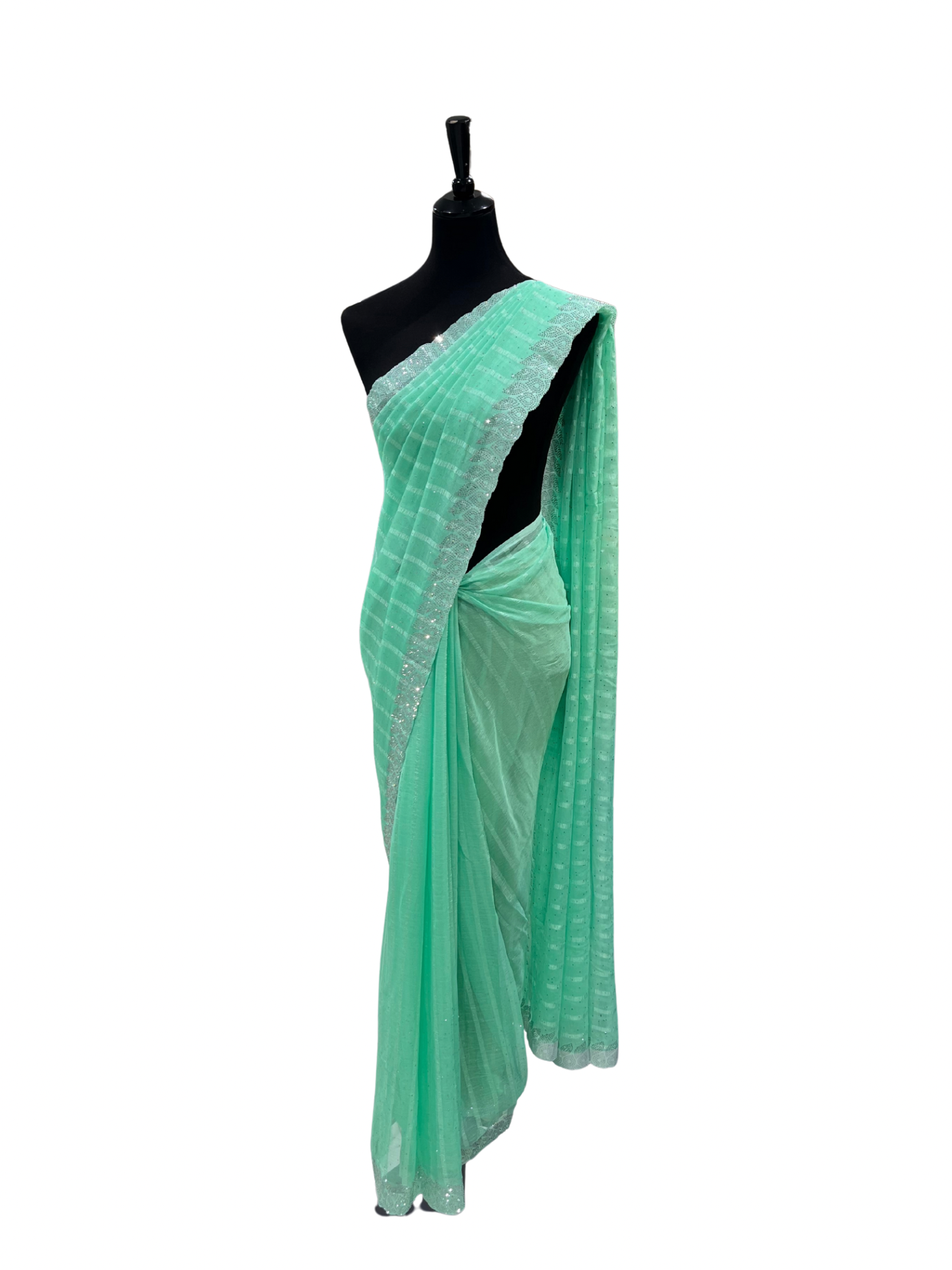 Georgette Saree with stones - Vanavil Textile