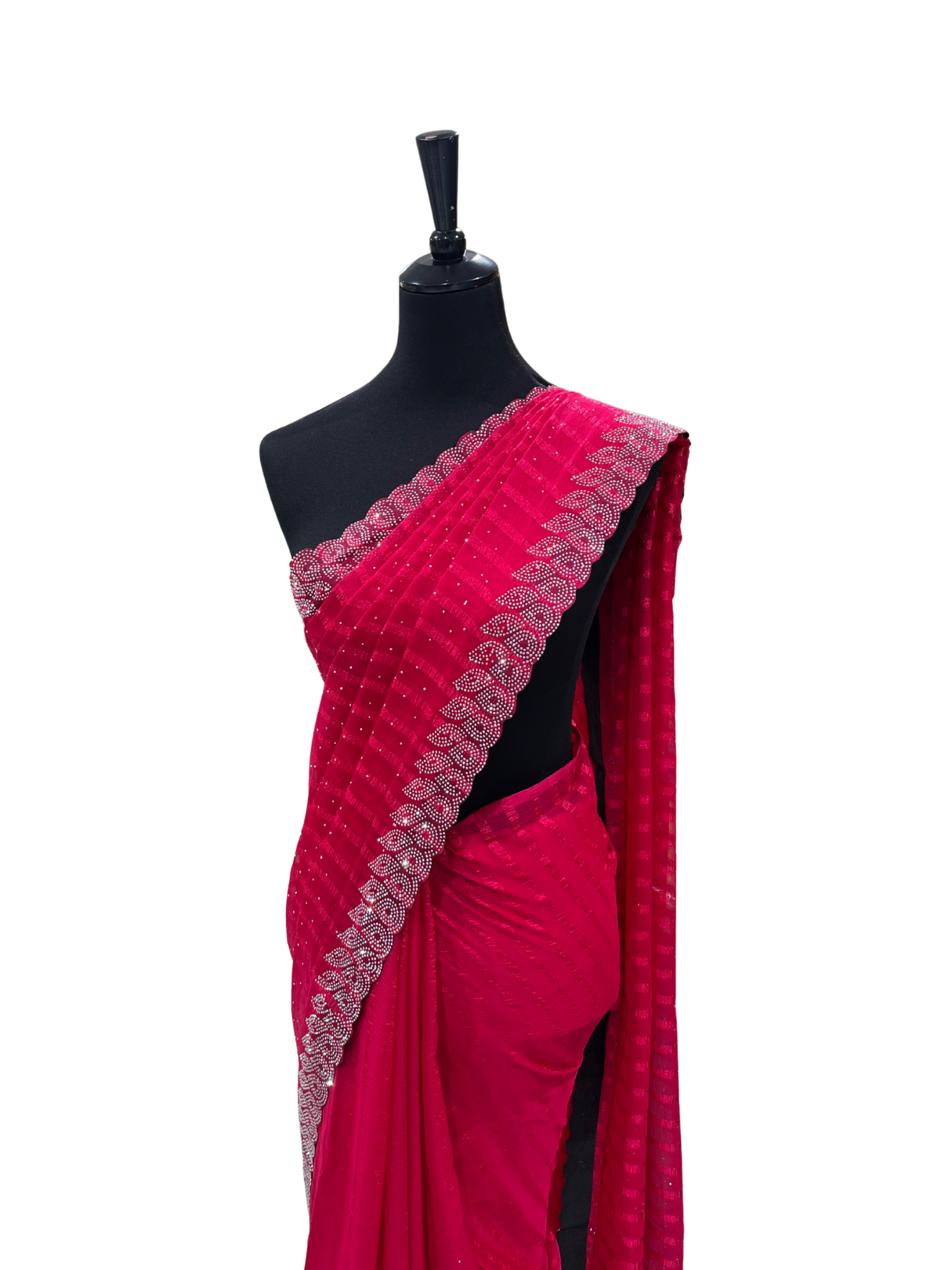 Georgette Saree with stones - Vanavil Textile