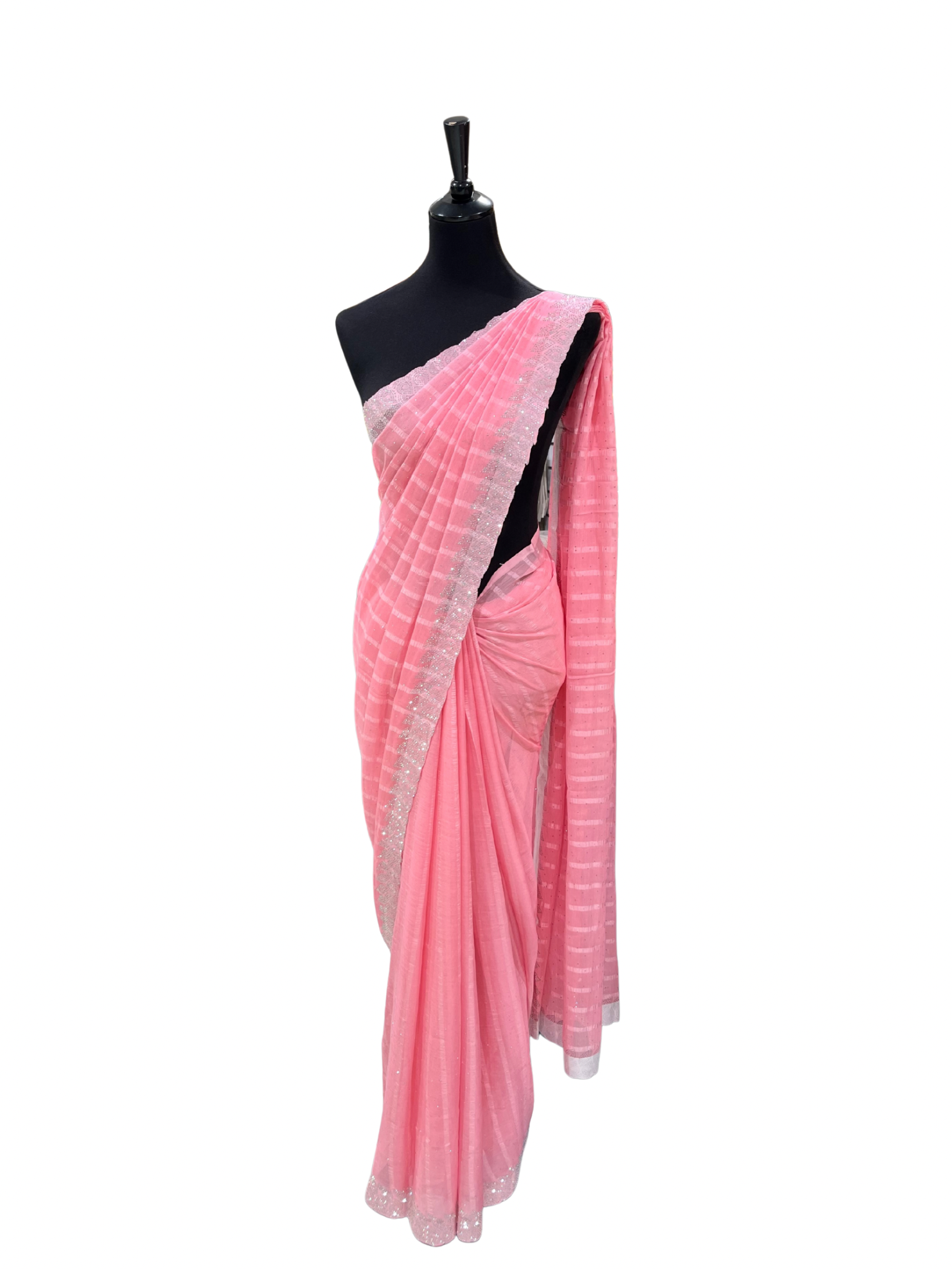 Georgette Saree with stones - Vanavil Textile