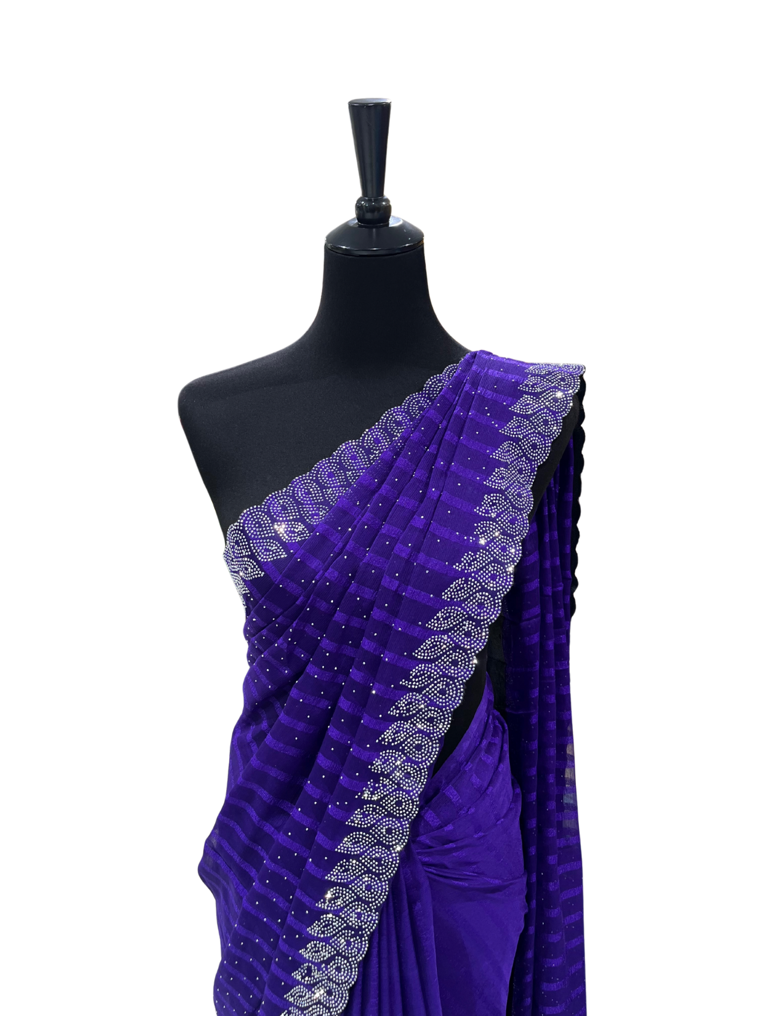 Georgette Saree with stones - Vanavil Textile