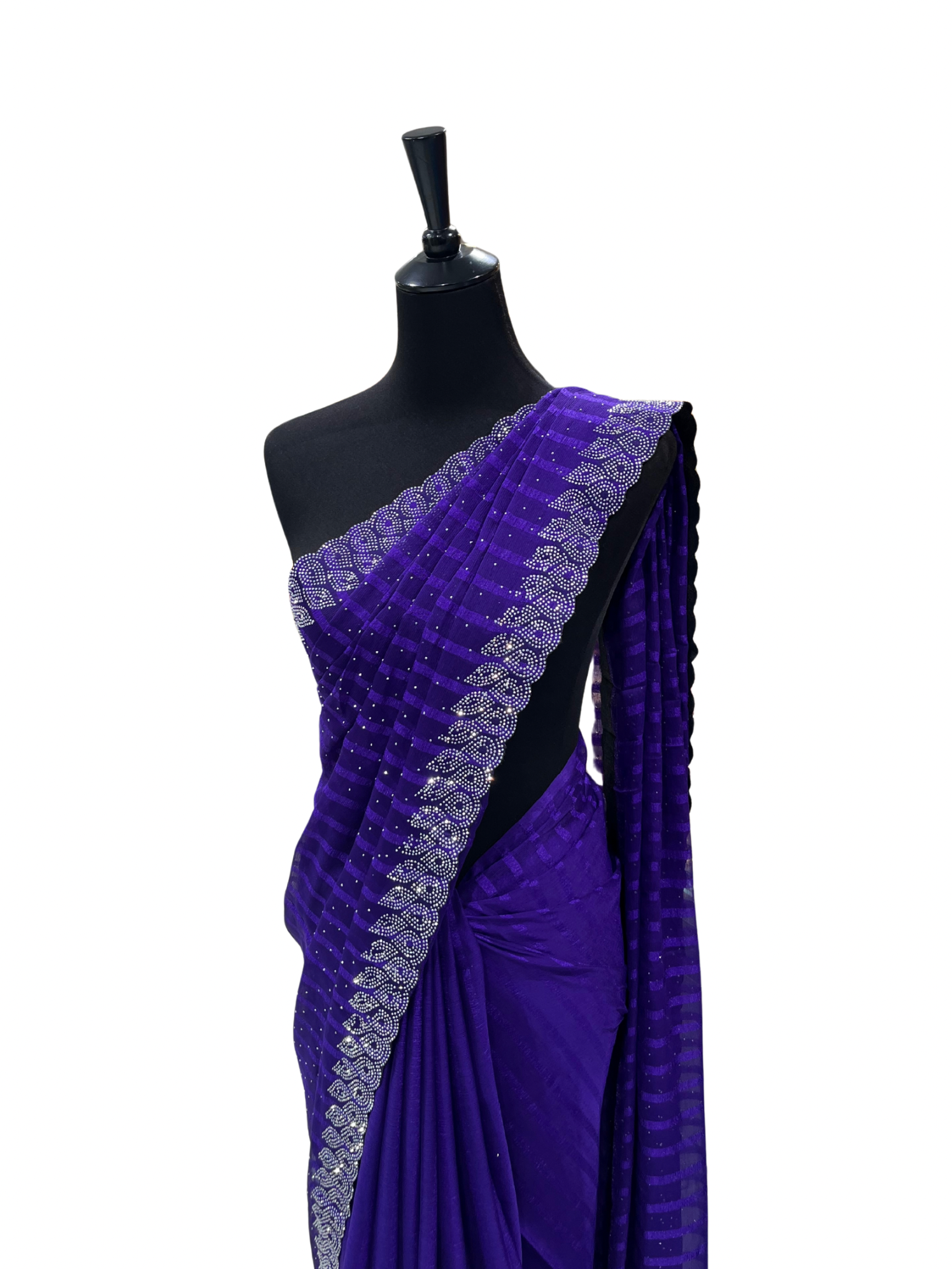 Georgette Saree with stones - Vanavil Textile