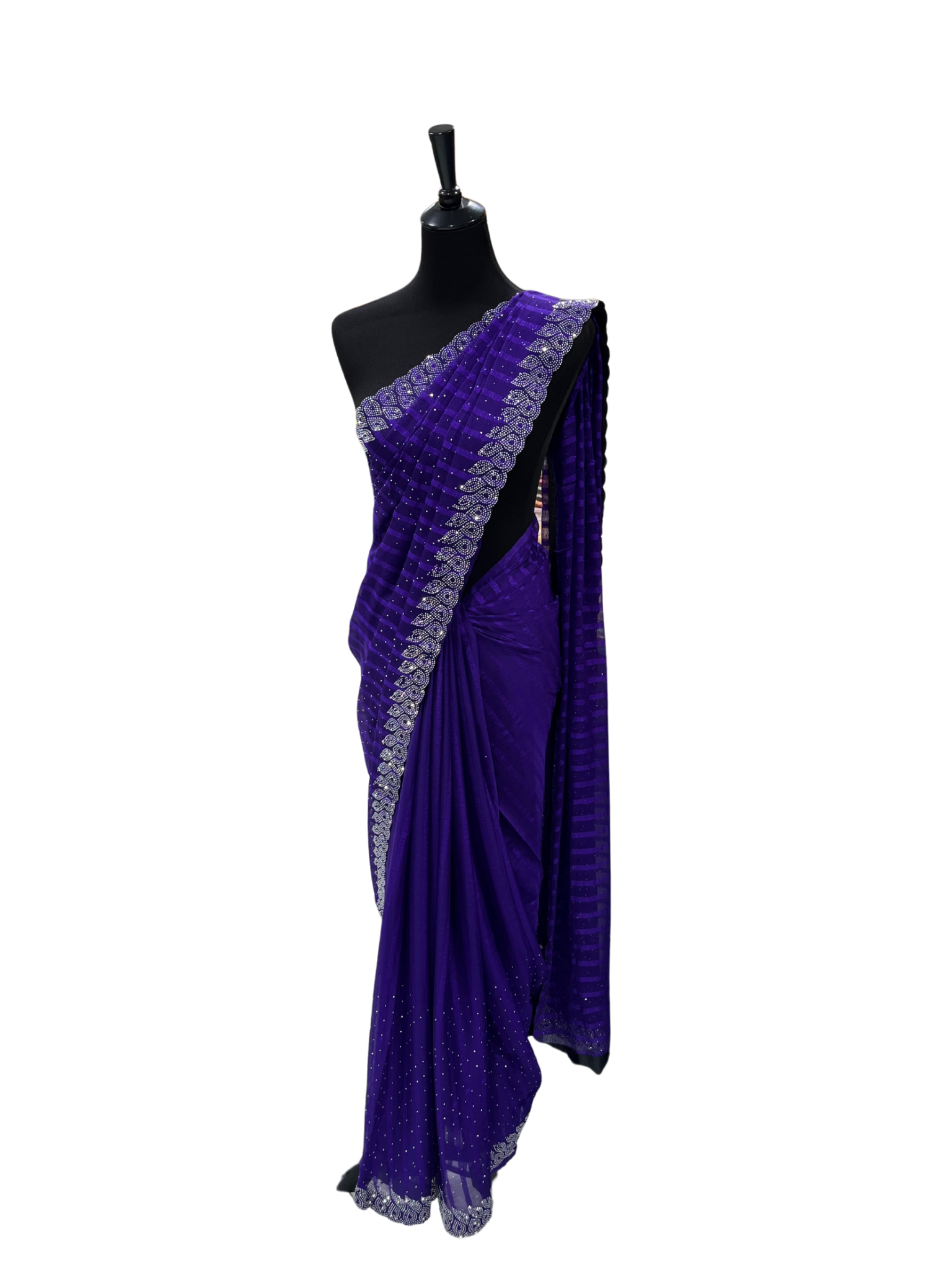 Georgette Saree with stones - Vanavil Textile