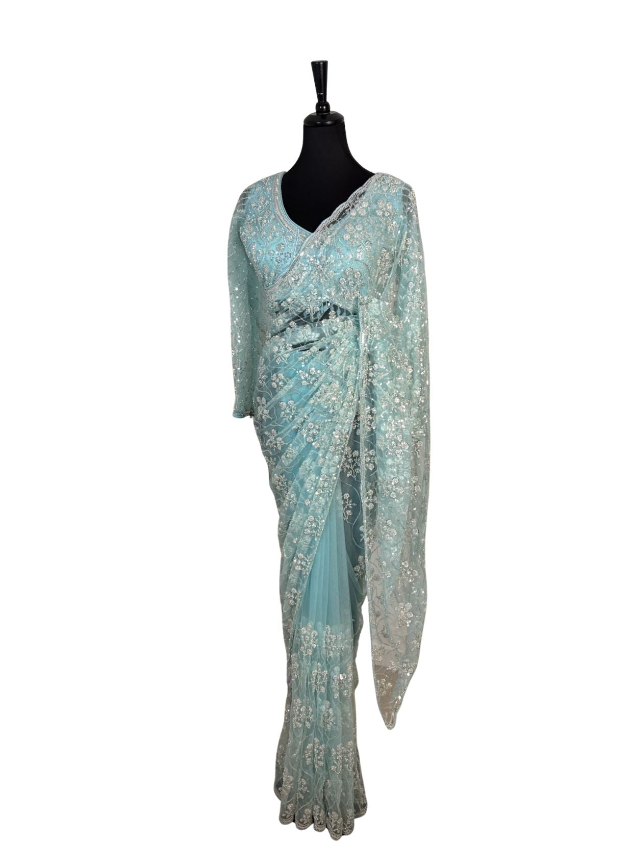 Inara Net Saree- Vanavil