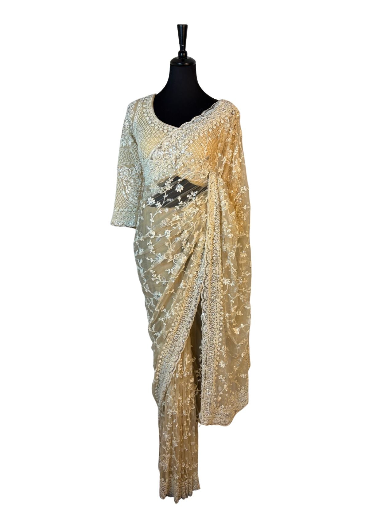 Inara Net Saree- Vanavil