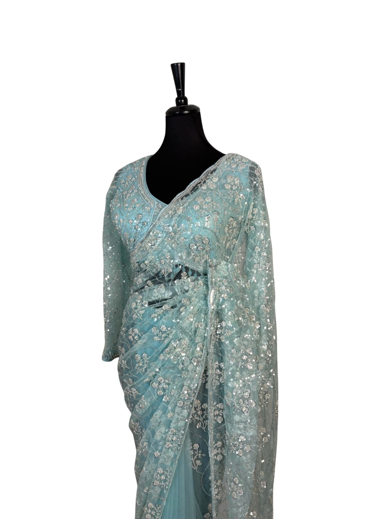 Inara Net Saree- Vanavil