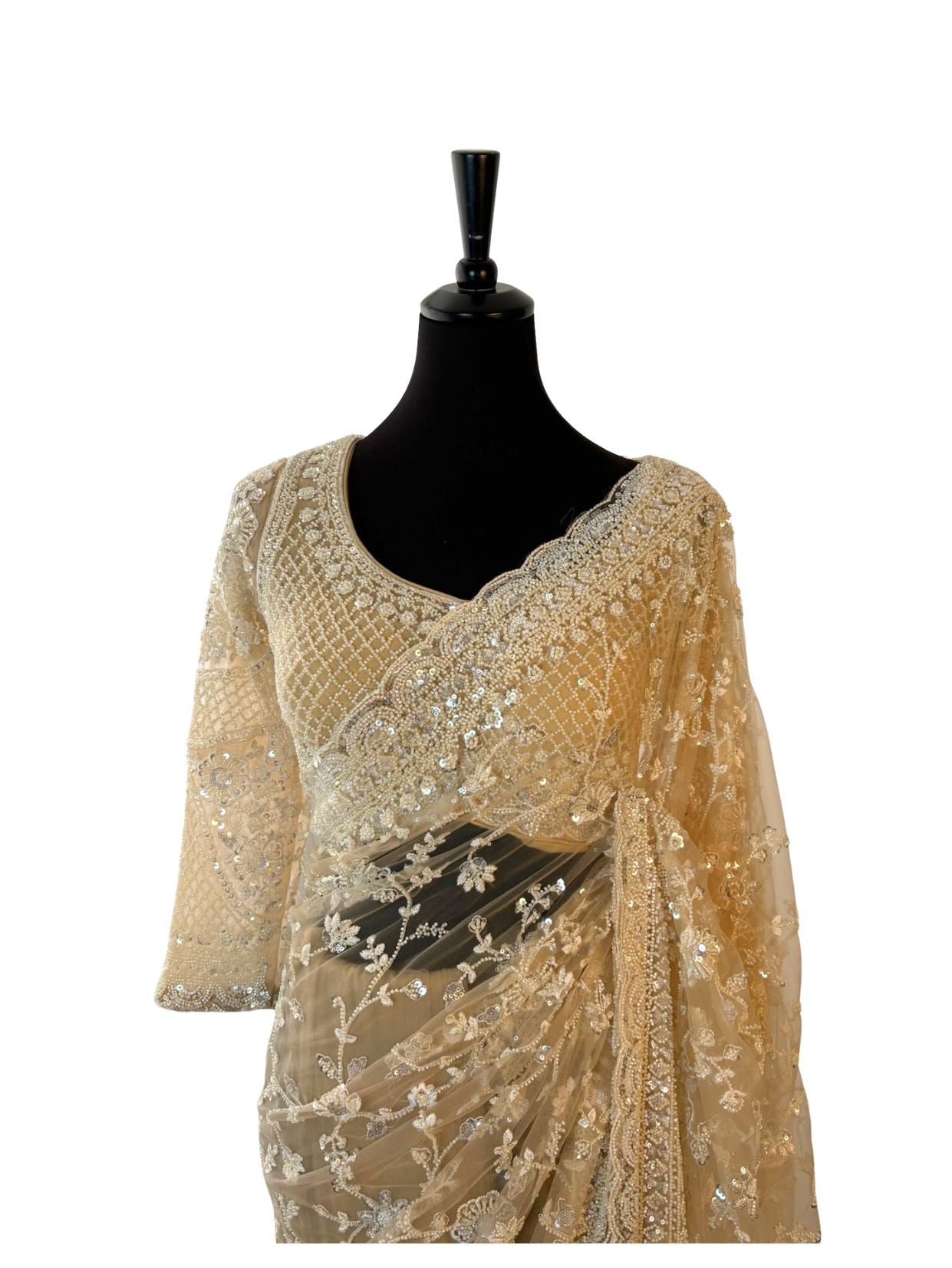 Inara Net Saree- Vanavil