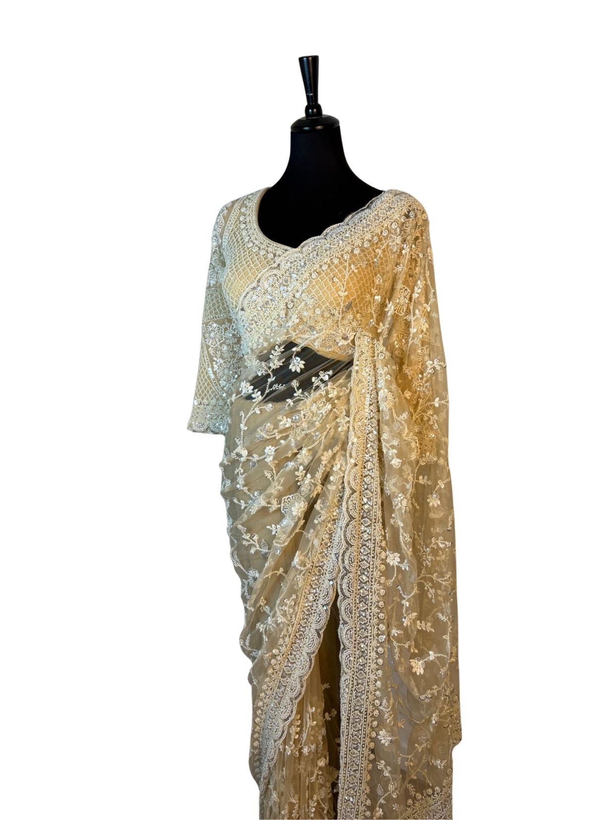 Inara Net Saree- Vanavil